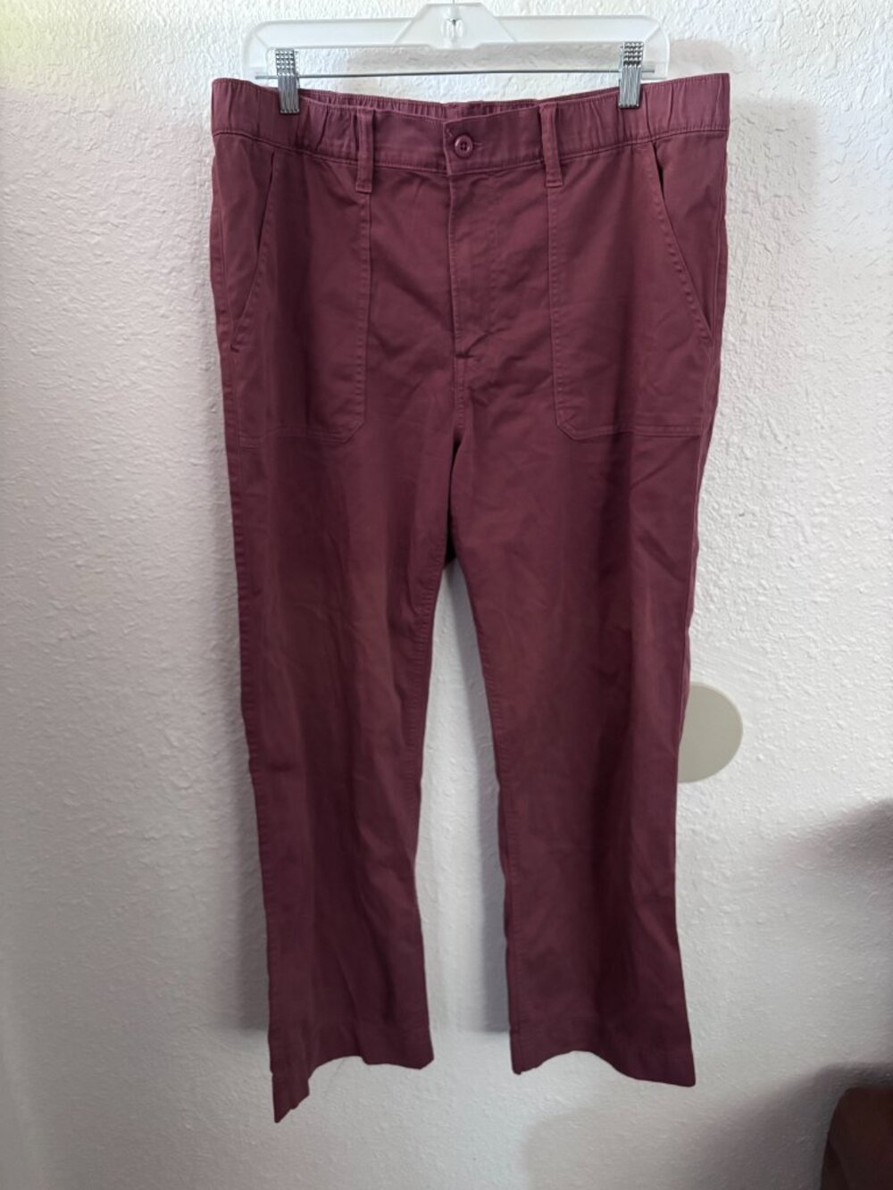 American Eagle Stretch Ex-Boyfriend Pant Mauve Low Rise Baggy Relaxed Fit Large - Picture 2 of 5